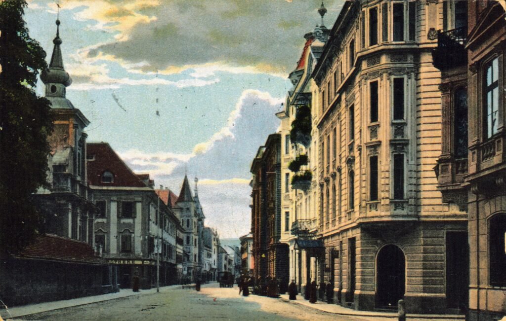 Untere Bahnhofstrasse de Klagenfurt em 1911